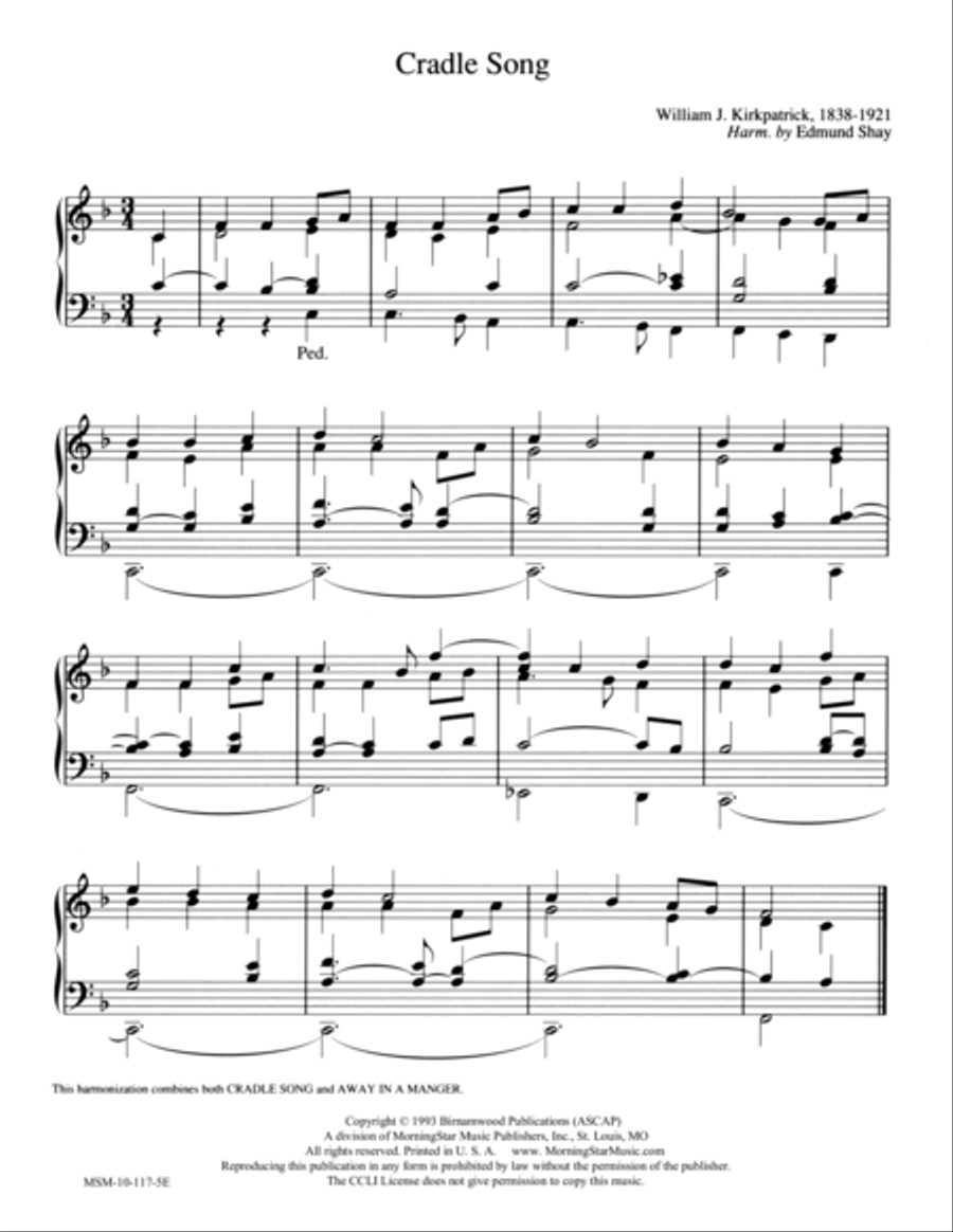 Cradle Song Cradle Song Organ scores gallery preview page 1