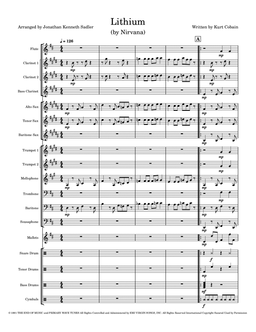 Lithium Marching Band scores gallery preview page 1