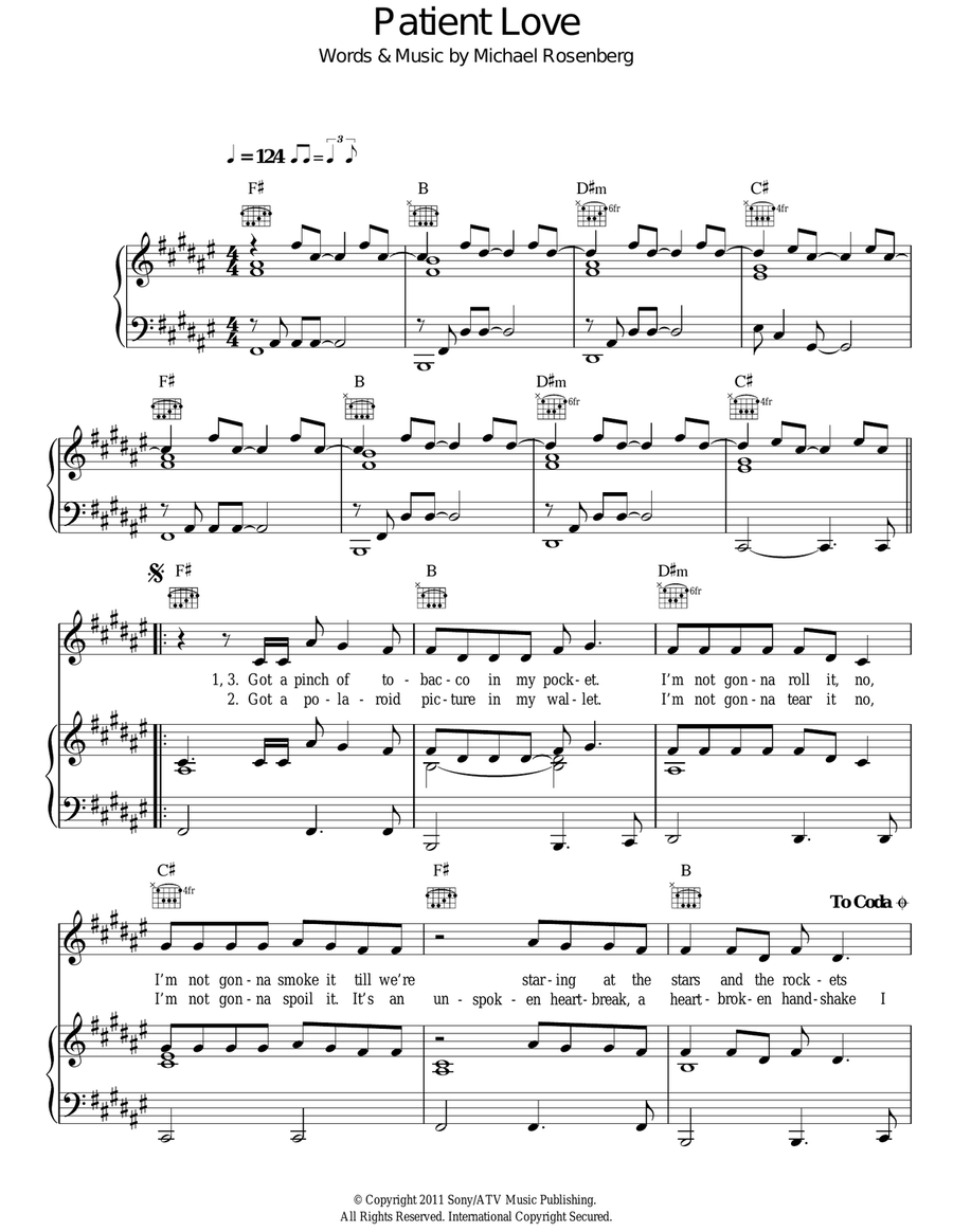 Patient Love Patient Love Acoustic Guitar scores gallery preview page 1