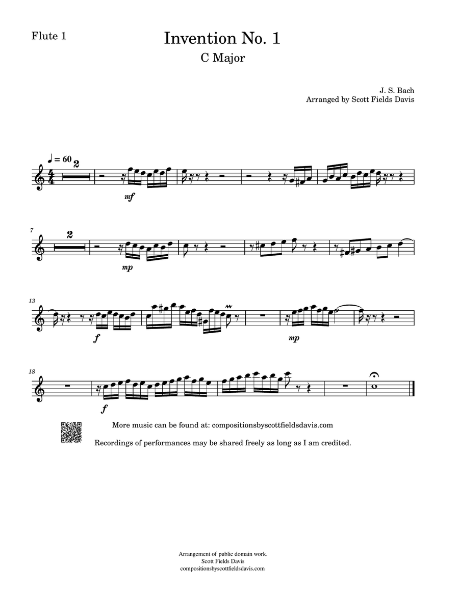 Bach Invention No. 1 for Woodwind octet Woodwind Ensemble scores gallery preview page 4