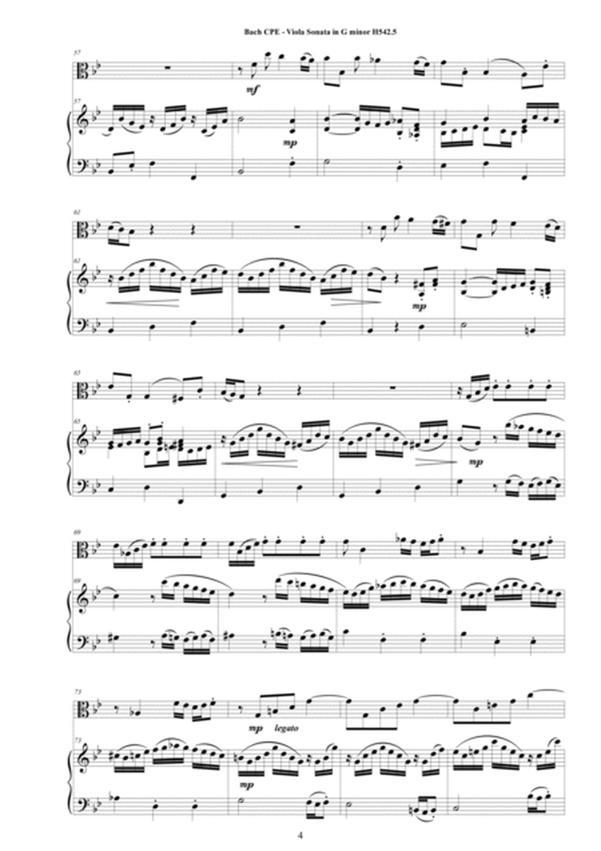 Bach CPE - Viola Sonata in G minor H542.5 for Viola and Piano image number null