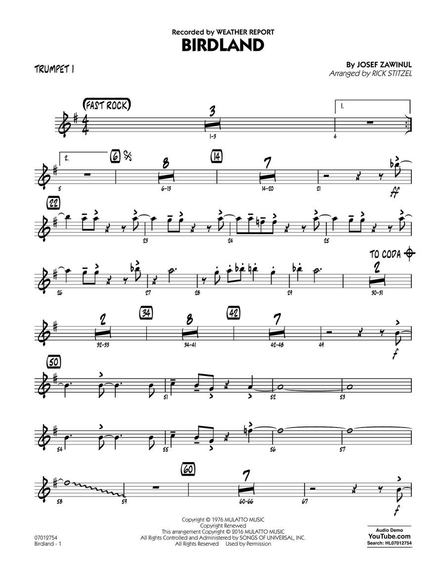 Birdland - Trumpet 1