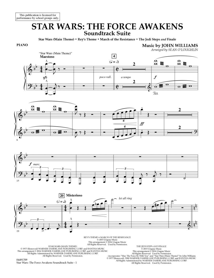 Star Wars: The Force Awakens Soundtrack Suite - Piano Piano scores gallery preview page 1