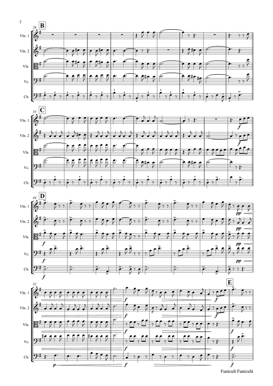 Funiculi Funicula - Italian Evergreen - String Orchestra String Orchestra scores gallery preview page 3