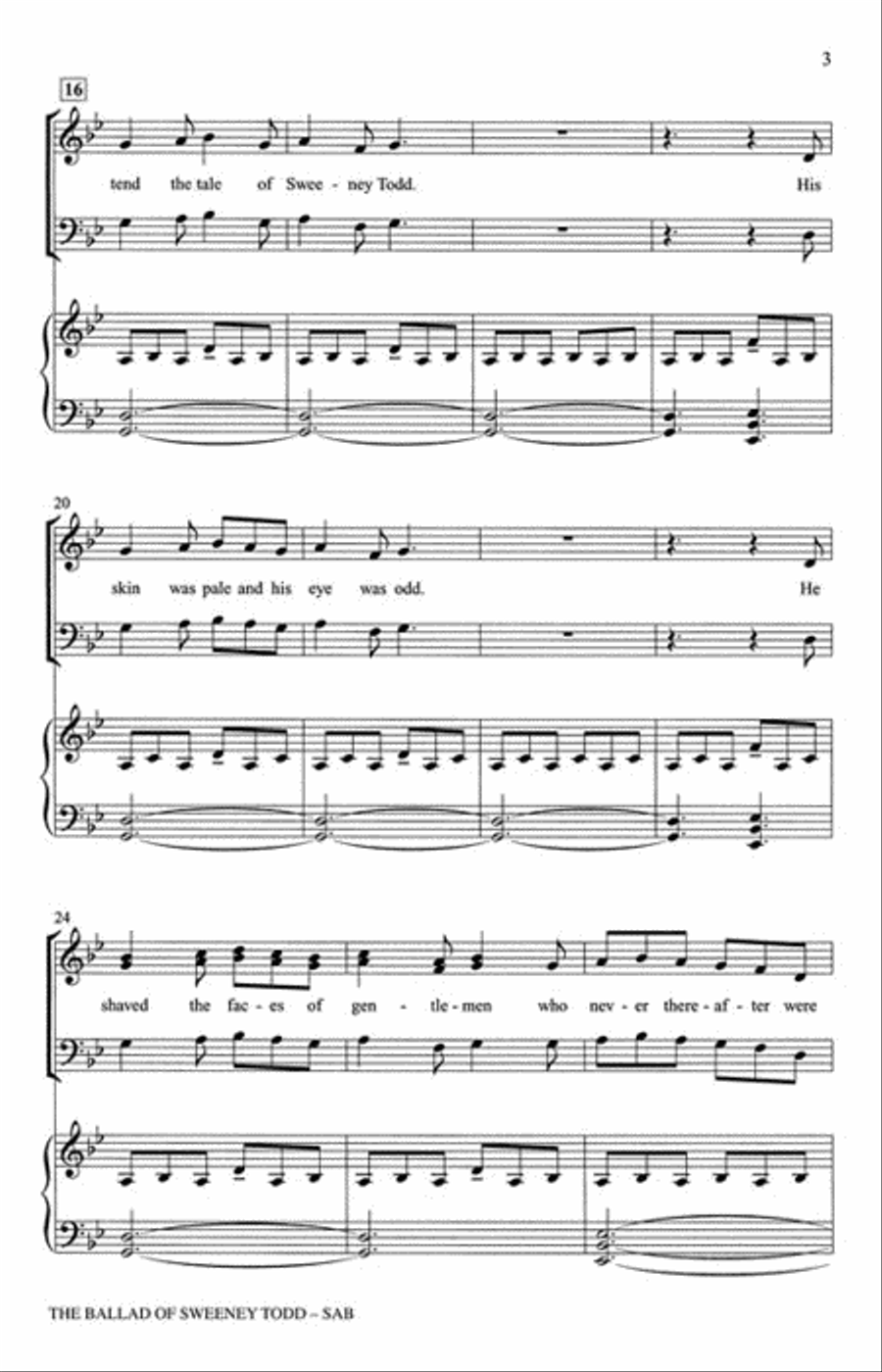 The Ballad of Sweeney Todd Choir scores gallery preview page 3