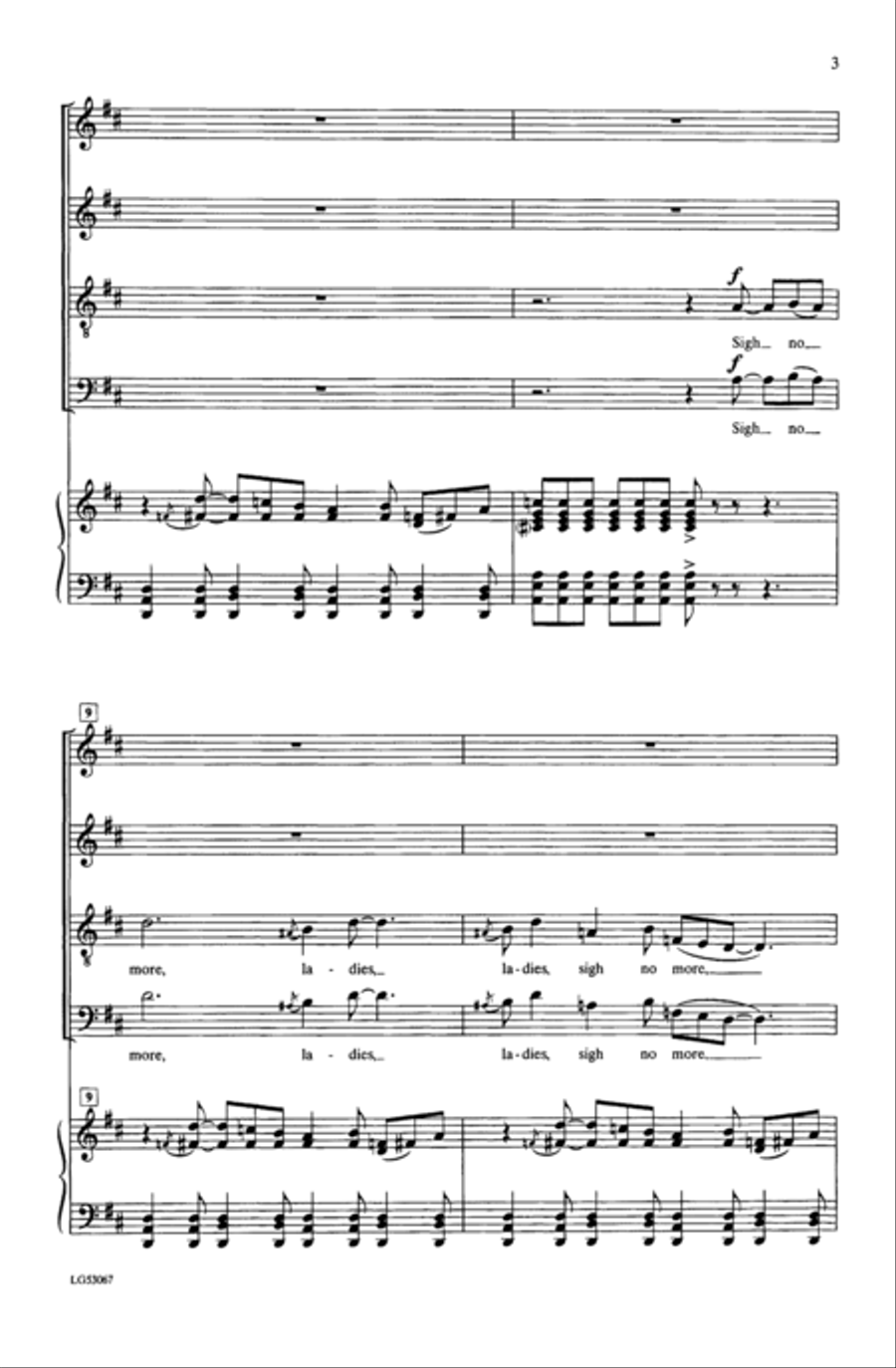 Hey, Nonny, Nonny 4-Part scores gallery preview page 3