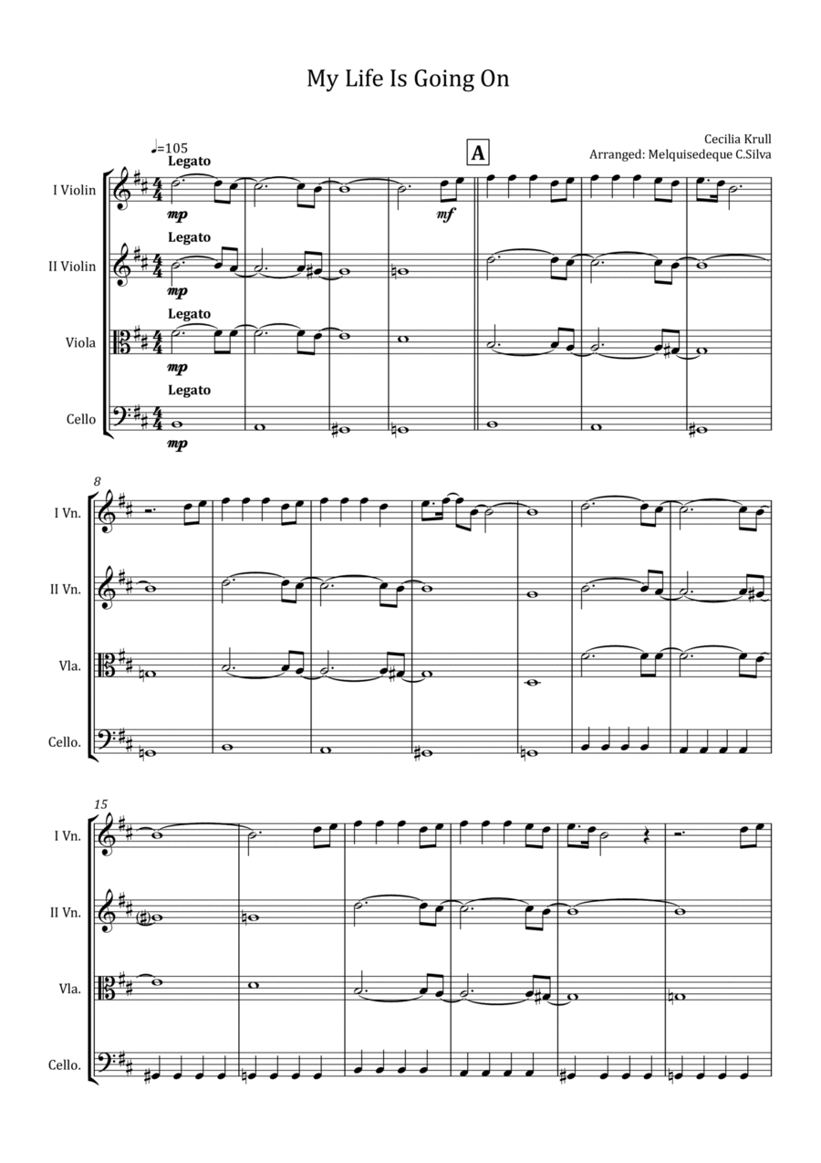 La Casa De Papel (my Life Is Going On) String Quartet scores gallery preview page 1