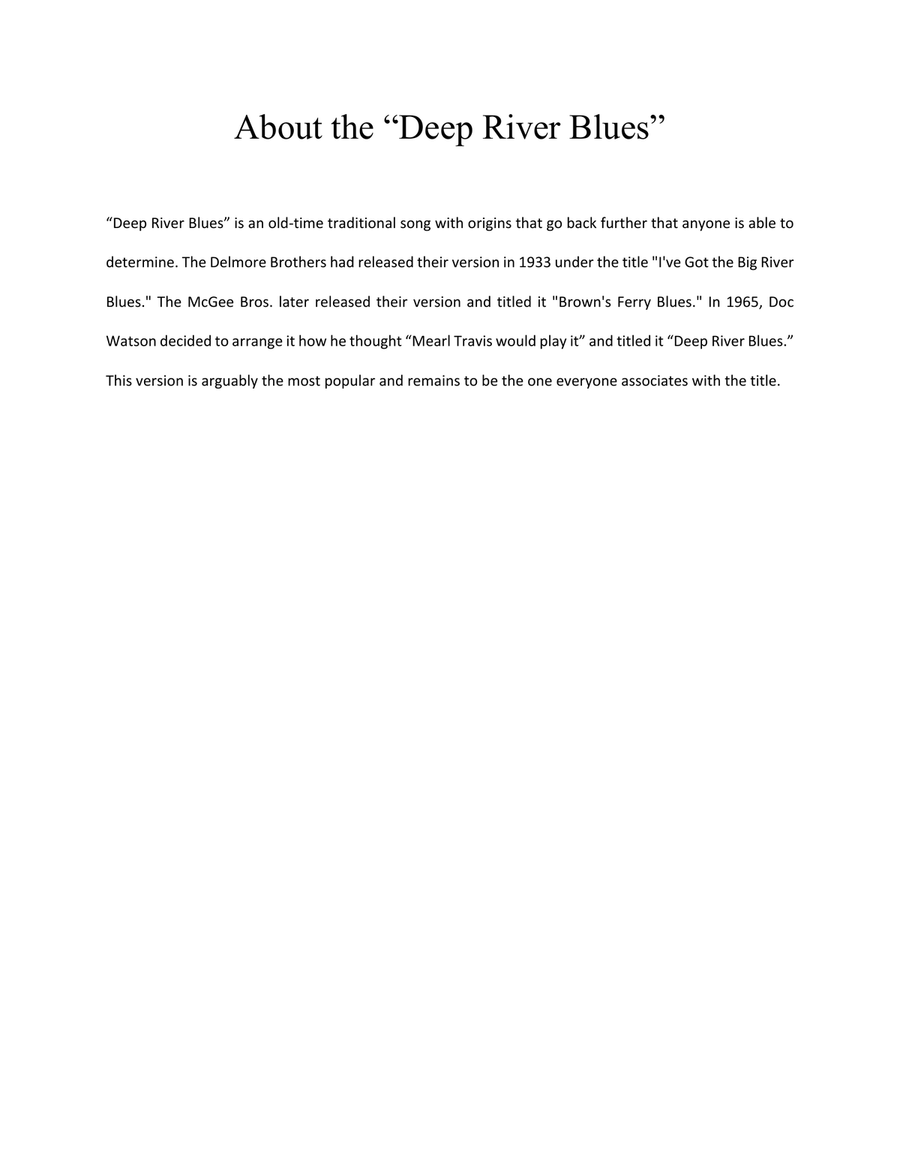 Deep River Blues (Doc Watson) (with Tablature) Acoustic Guitar scores gallery preview page 2