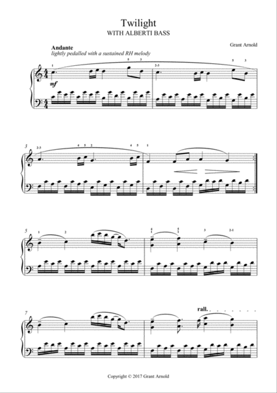 Twilight (with Alberti bass) Piano Solo scores gallery preview page 1