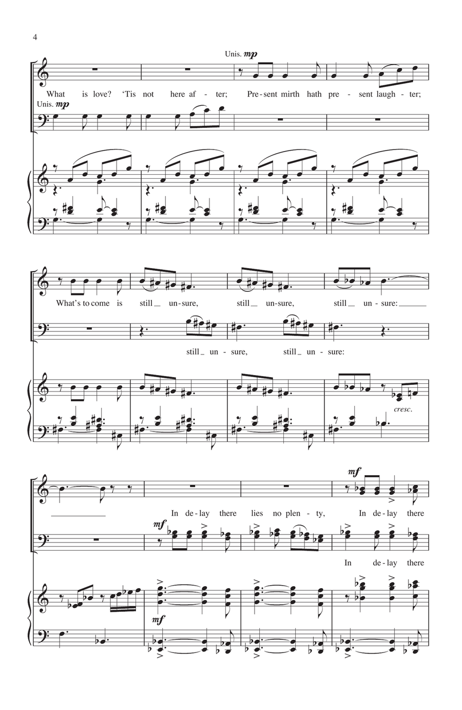 Three Madrigals 4-Part scores gallery preview page 3