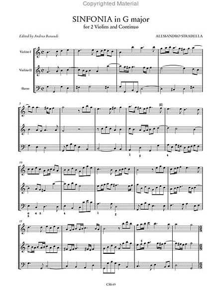 Sinfonia in A Minor - Sinfonia in G Major for 2 Violins and Continuo
