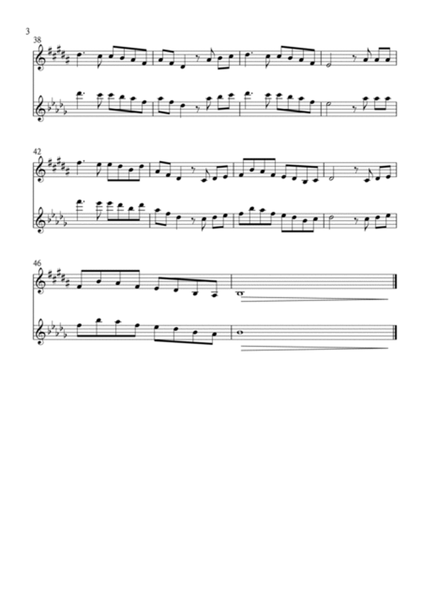 Danny Boy (Londonderry Air) for Clarinet and Violin Duo in B major. Easy to Intermediate. image number null