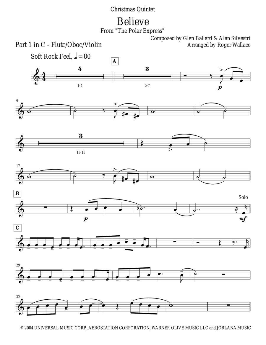 Believe Brass Quintet scores gallery preview page 5