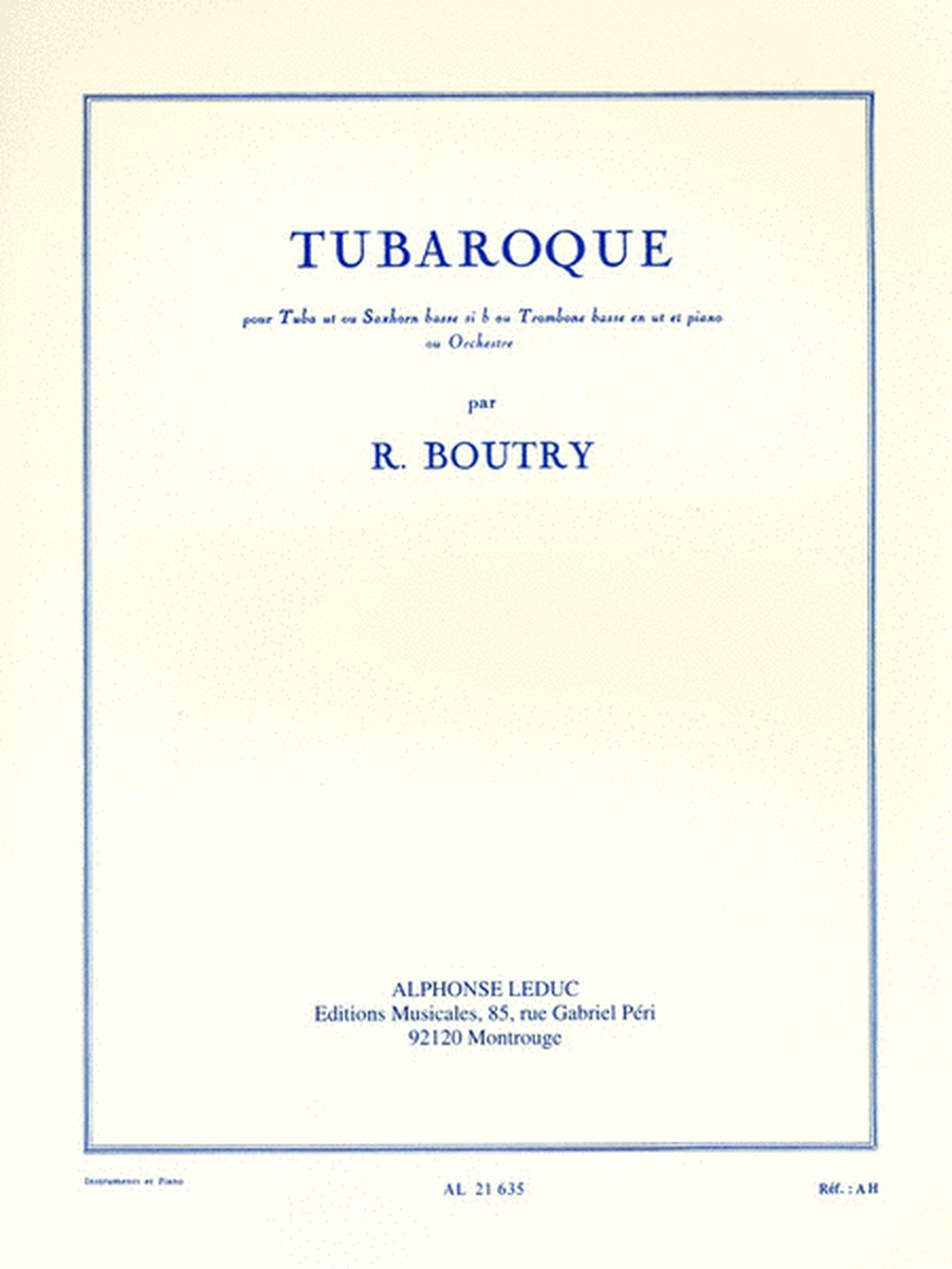Tubaroque (tuba Or Bass Saxhorn Or Bass Trombone And Piano)