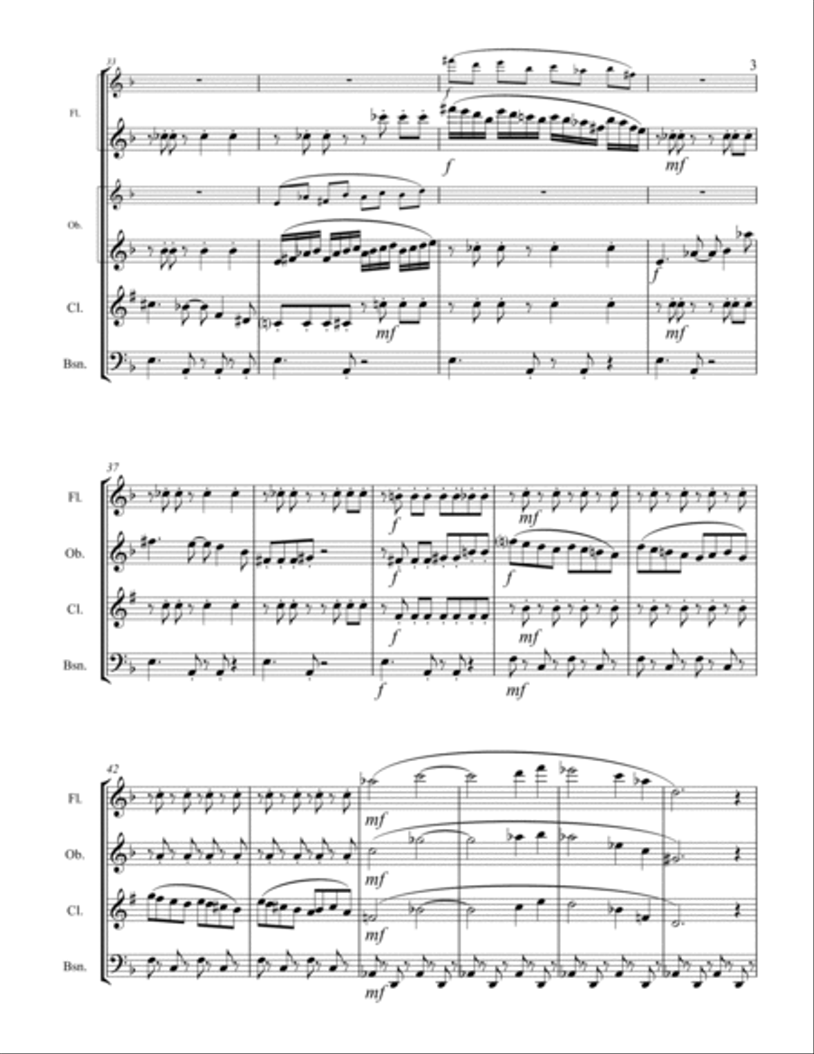 Theme From The Simpsons TM from the Twentieth Century Fox Television Series THE SIMPSONS Woodwind Quartet scores gallery preview page 4