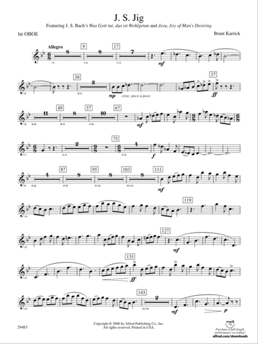 J.S. Jig: Oboe Concert Band scores gallery preview page 1