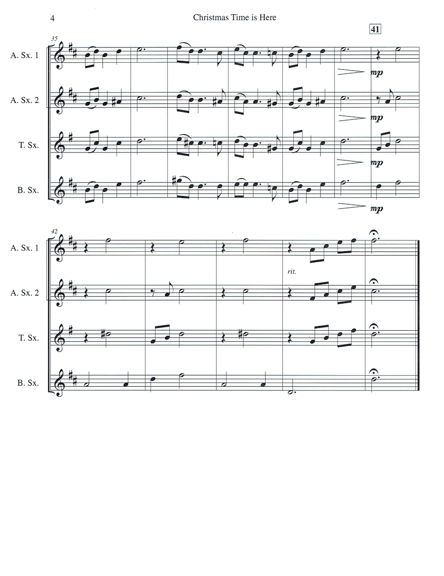 Christmas Time Is Here Christmas Time Is Here Saxophone Quartet scores gallery preview page 4