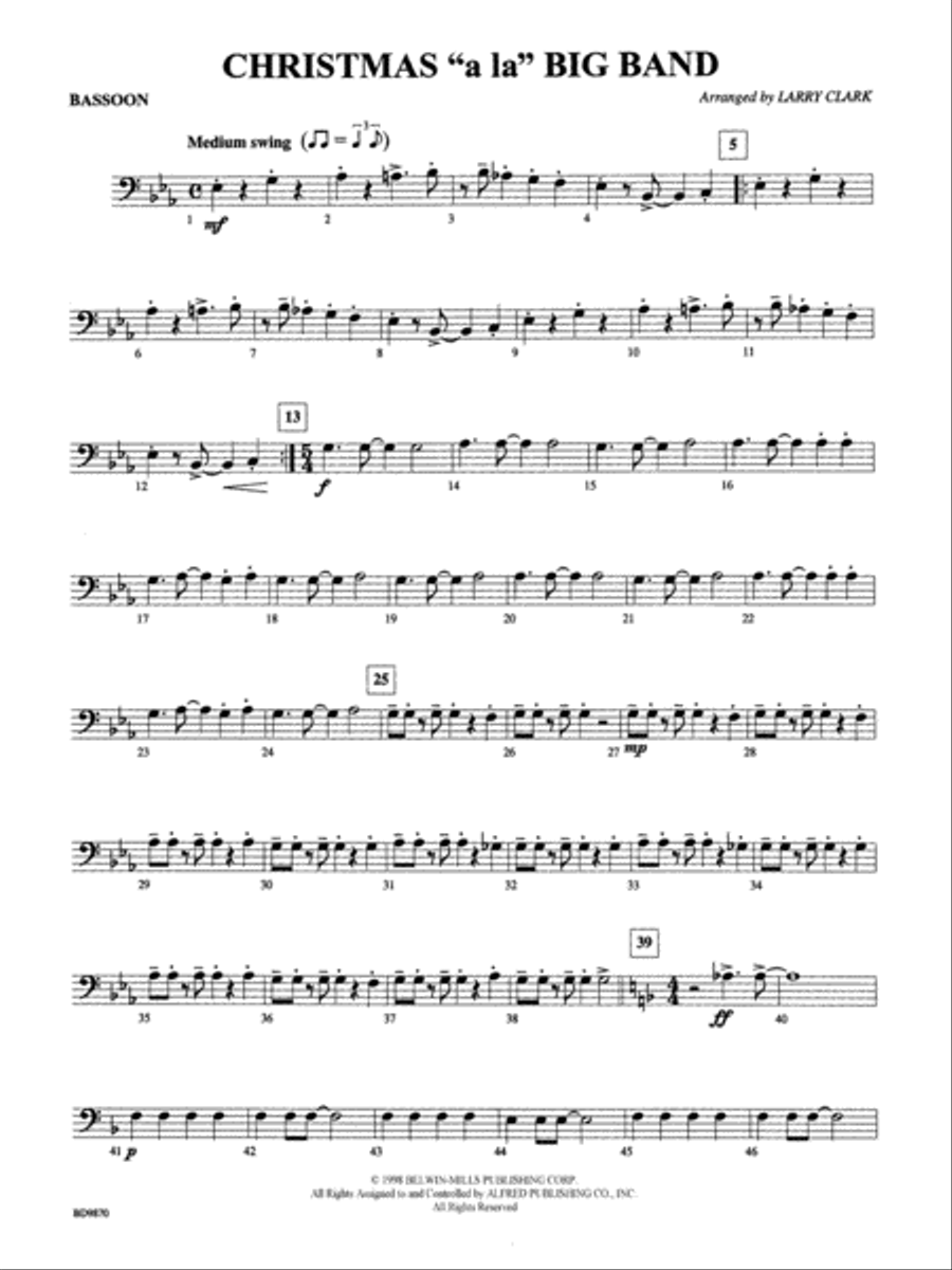 Christmas a la Big Band: Bassoon Concert Band scores gallery preview page 1