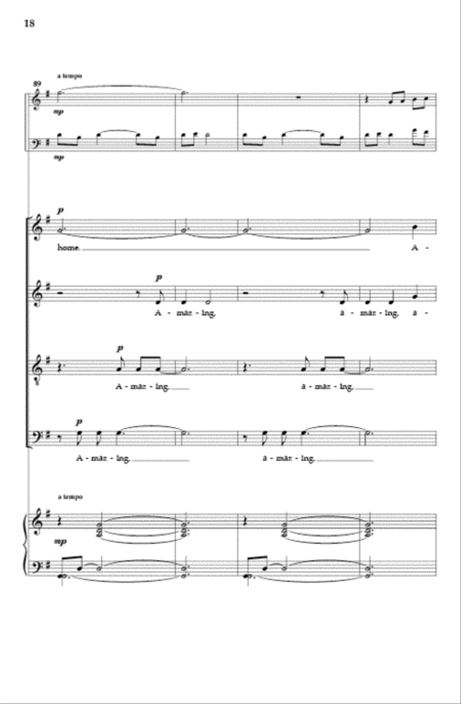 Amazing Grace (SATB) 4-Part scores gallery preview page 17
