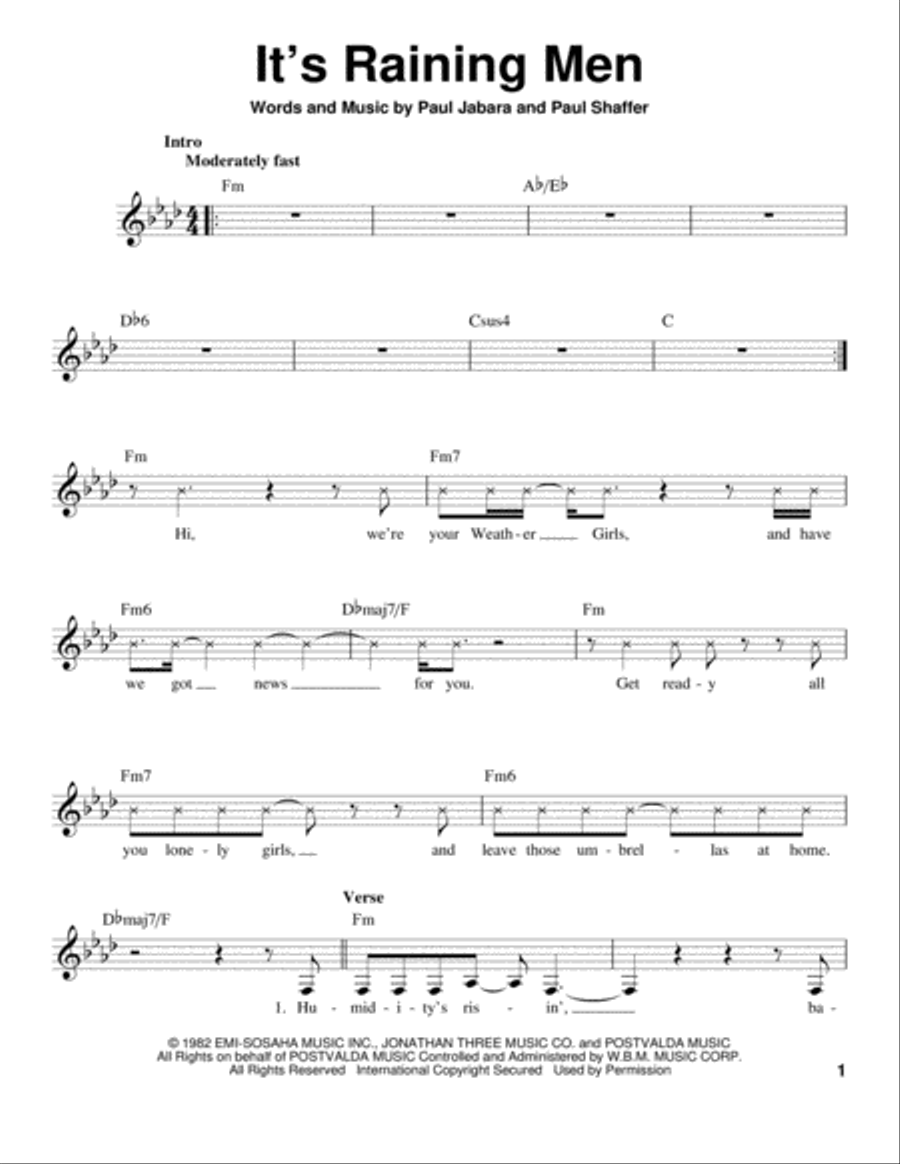 It's Raining Men Voice scores gallery preview page 1