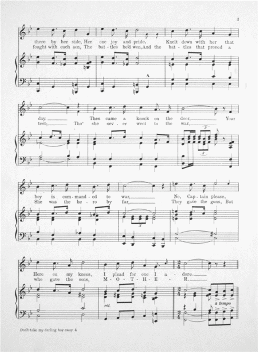 Don't Take My Darling Boy Away Voice scores gallery preview page 3
