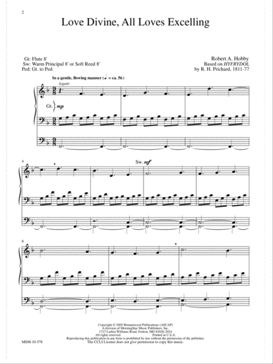 Love Divine, All Loves Excelling Organ scores gallery preview page 1