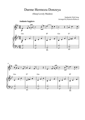 Durme Hermoza Donzeya (for alto sax solo and piano accompaniment)