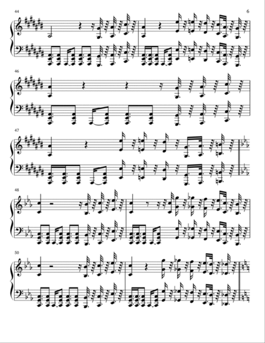 Opfert eure Herzen! (Shinzo wo Sasageyo!) Piano Solo scores gallery preview page 6