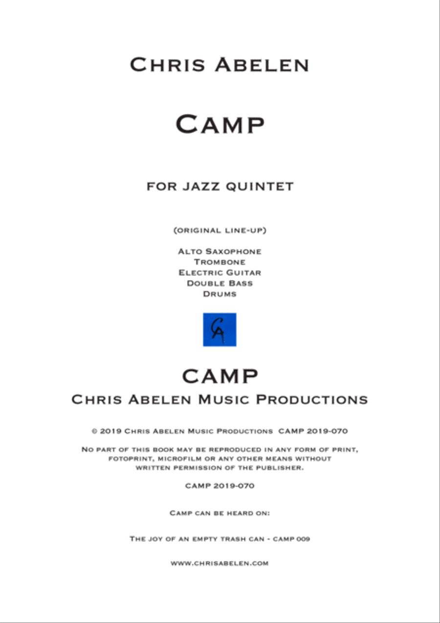 Camp Jazz Ensemble scores gallery preview page 1