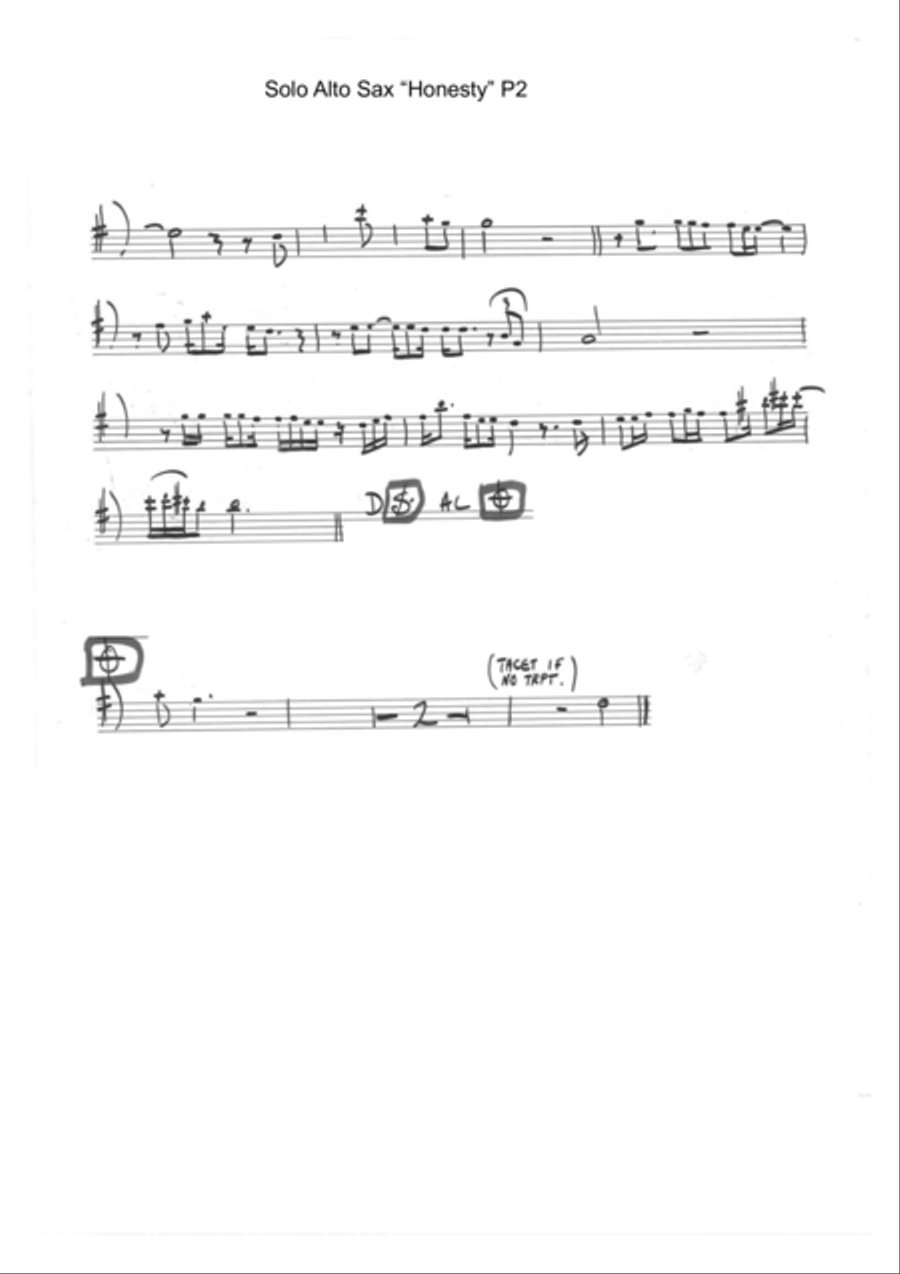 Honesty Tenor Saxophone scores gallery preview page 4