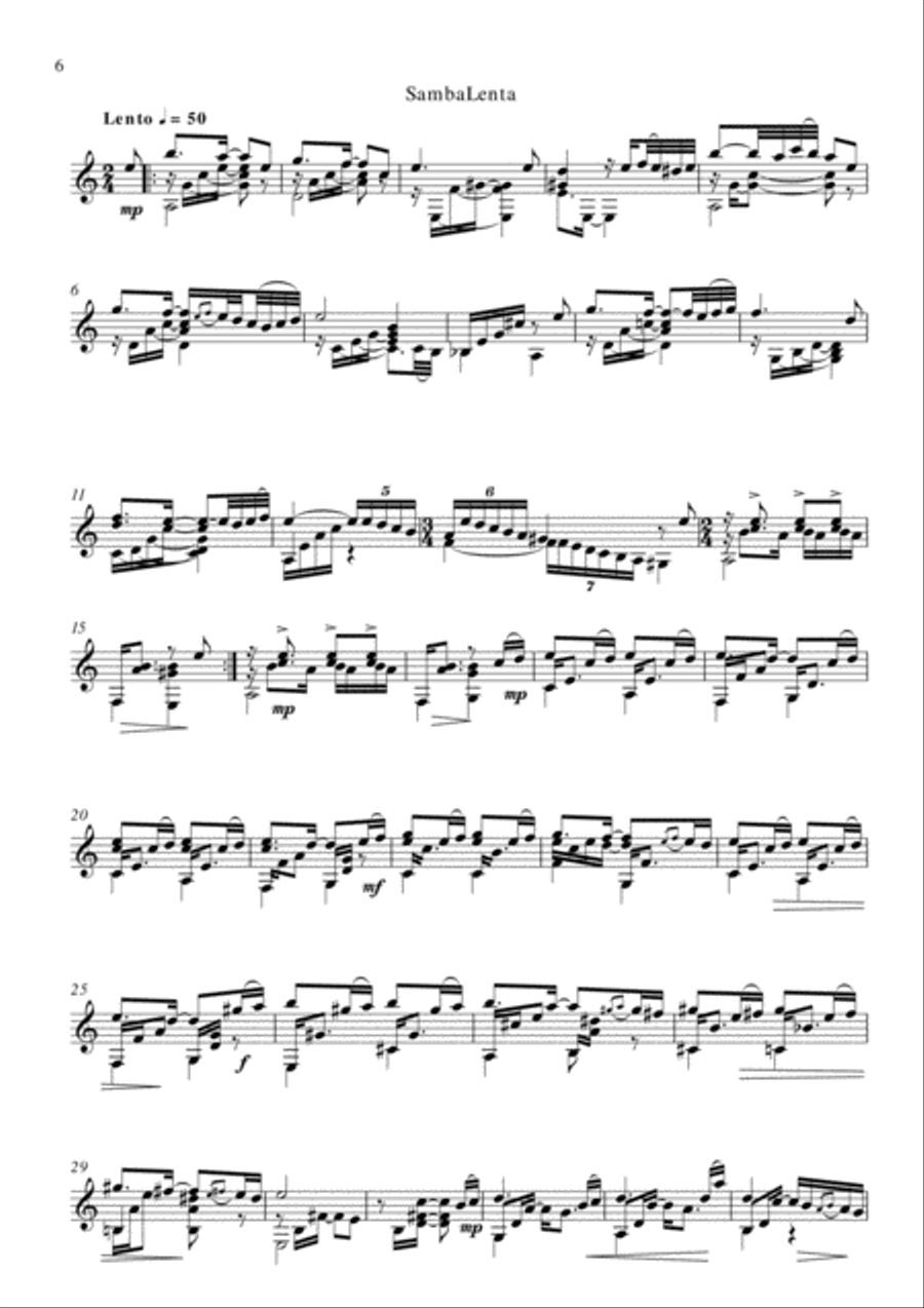 Samba suite Samba suite Classical Guitar scores gallery preview page 6