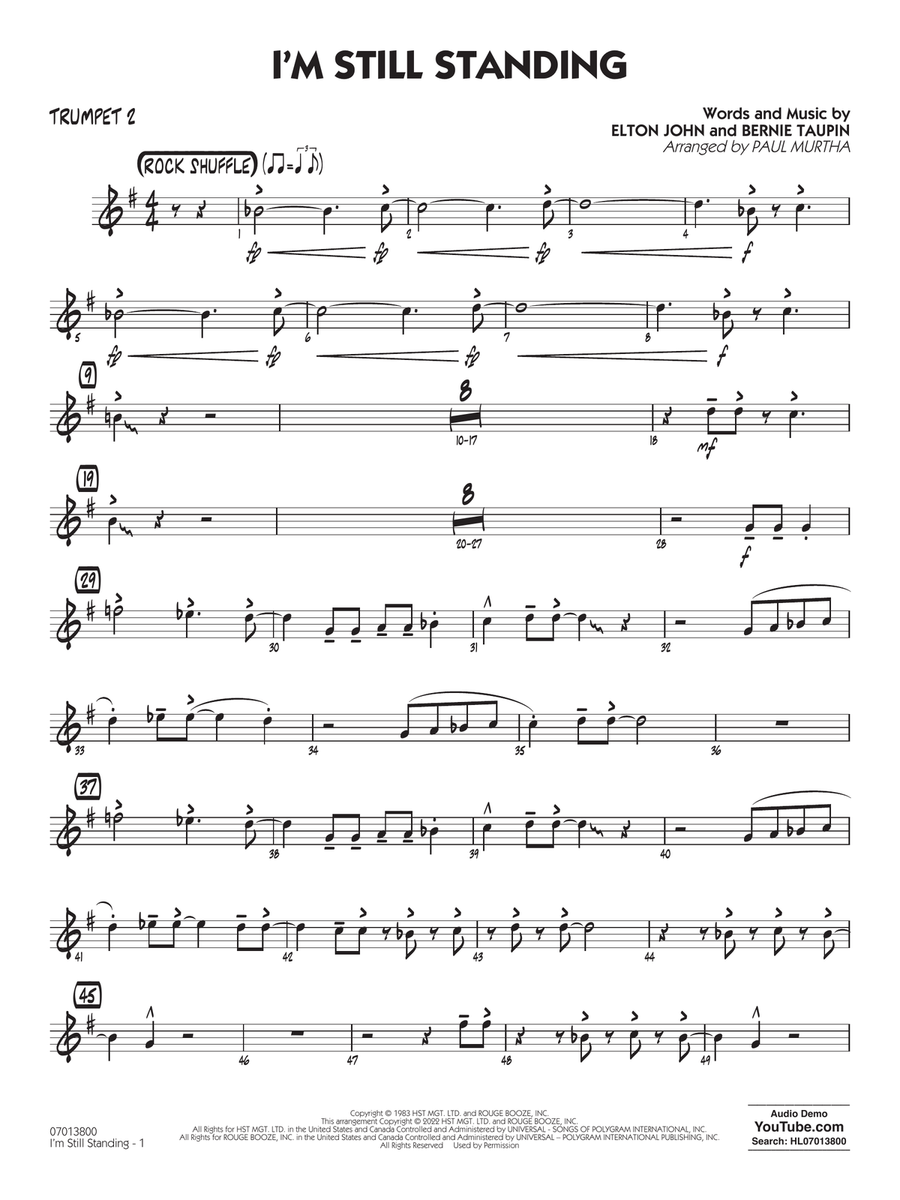 I'm Still Standing (arr. Paul Murtha) - Trumpet 2