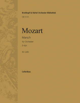 Book cover for March in D major K. 249