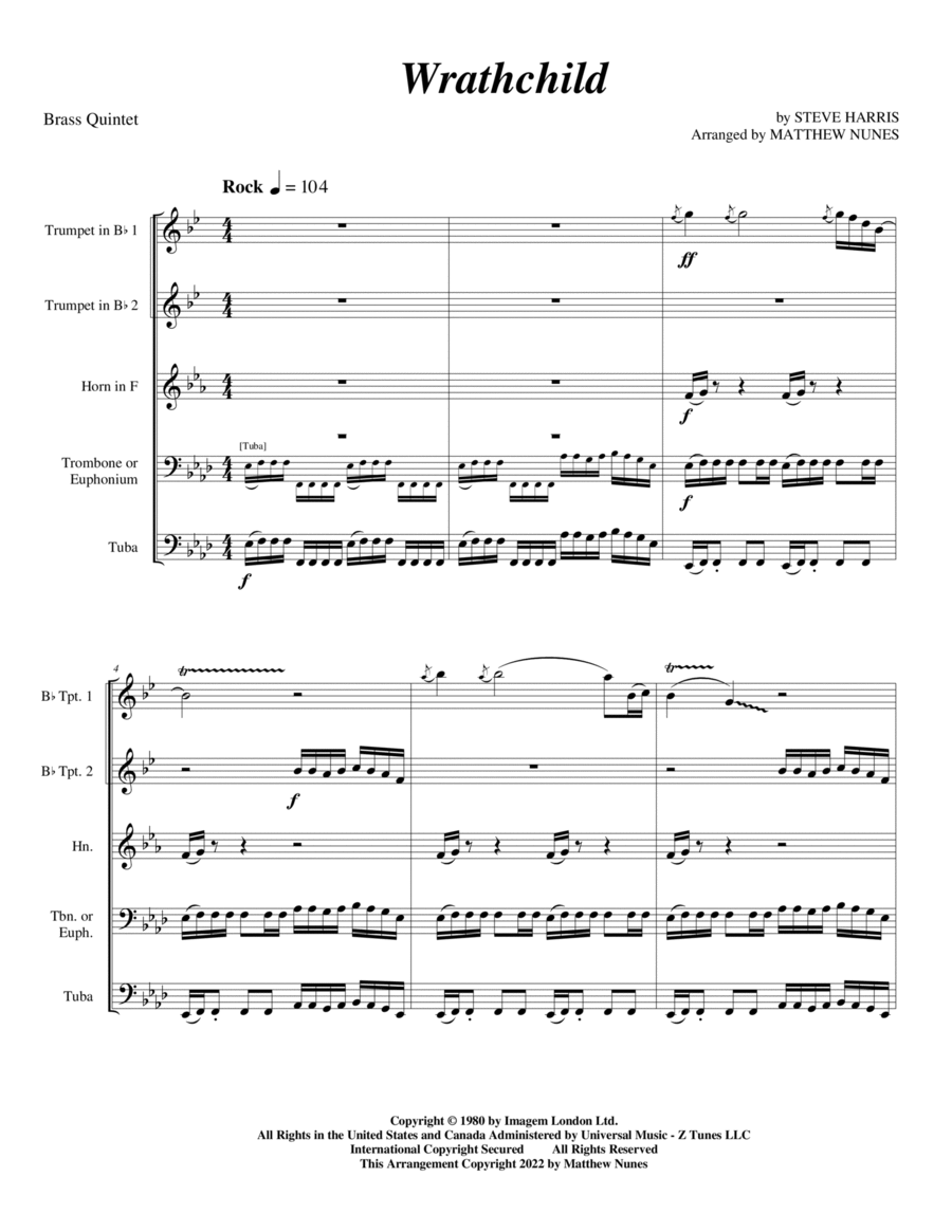 Wrathchild Wrathchild Chamber Music scores gallery preview page 1