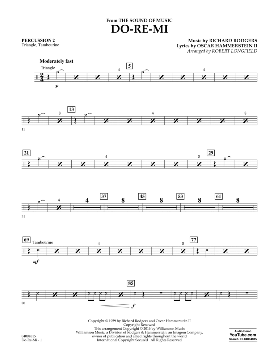 Do-Re-Mi (from The Sound of Music) - Percussion 2 Percussion scores gallery preview page 1