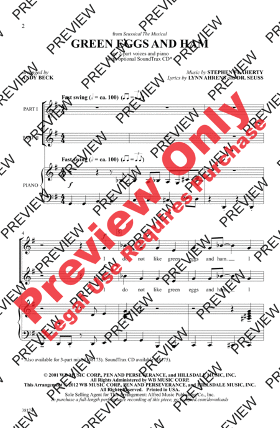 Green Eggs and Ham Green Eggs and Ham 2-Part scores gallery preview page 2