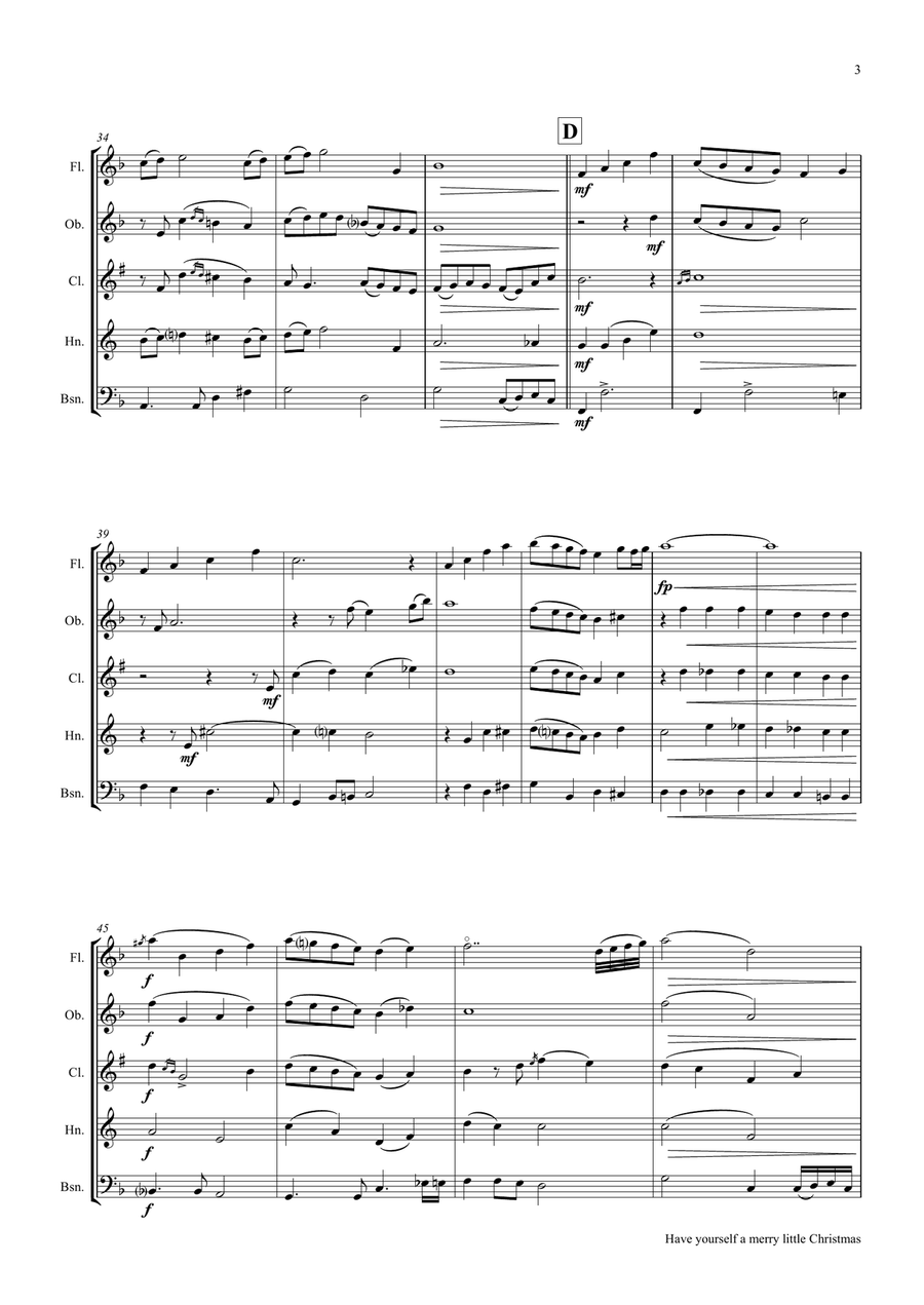 Have Yourself A Merry Little Christmas from MEET ME IN ST. LOUIS Woodwind Quintet scores gallery preview page 4