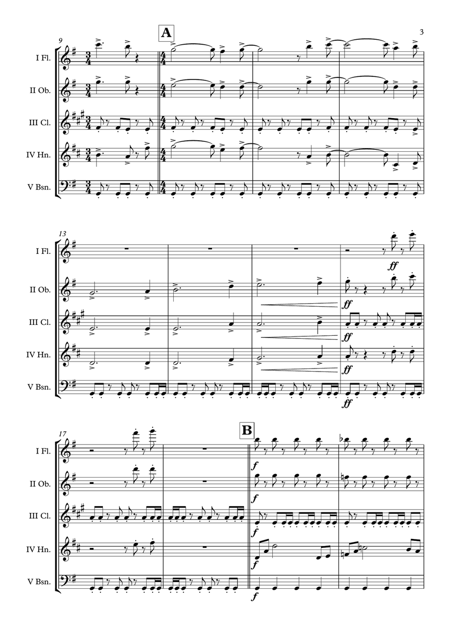 Backdraft Woodwind Quintet scores gallery preview page 4