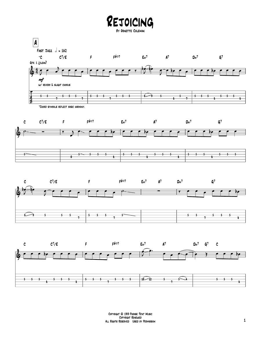 Rejoicing Acoustic Guitar scores gallery preview page 1