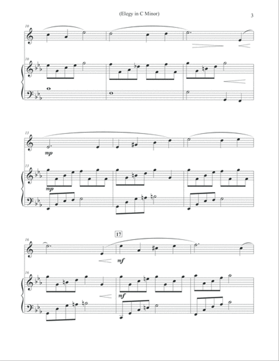 Elegy in C Minor - Reflective Alto Sax & Piano Alto Saxophone scores gallery preview page 3