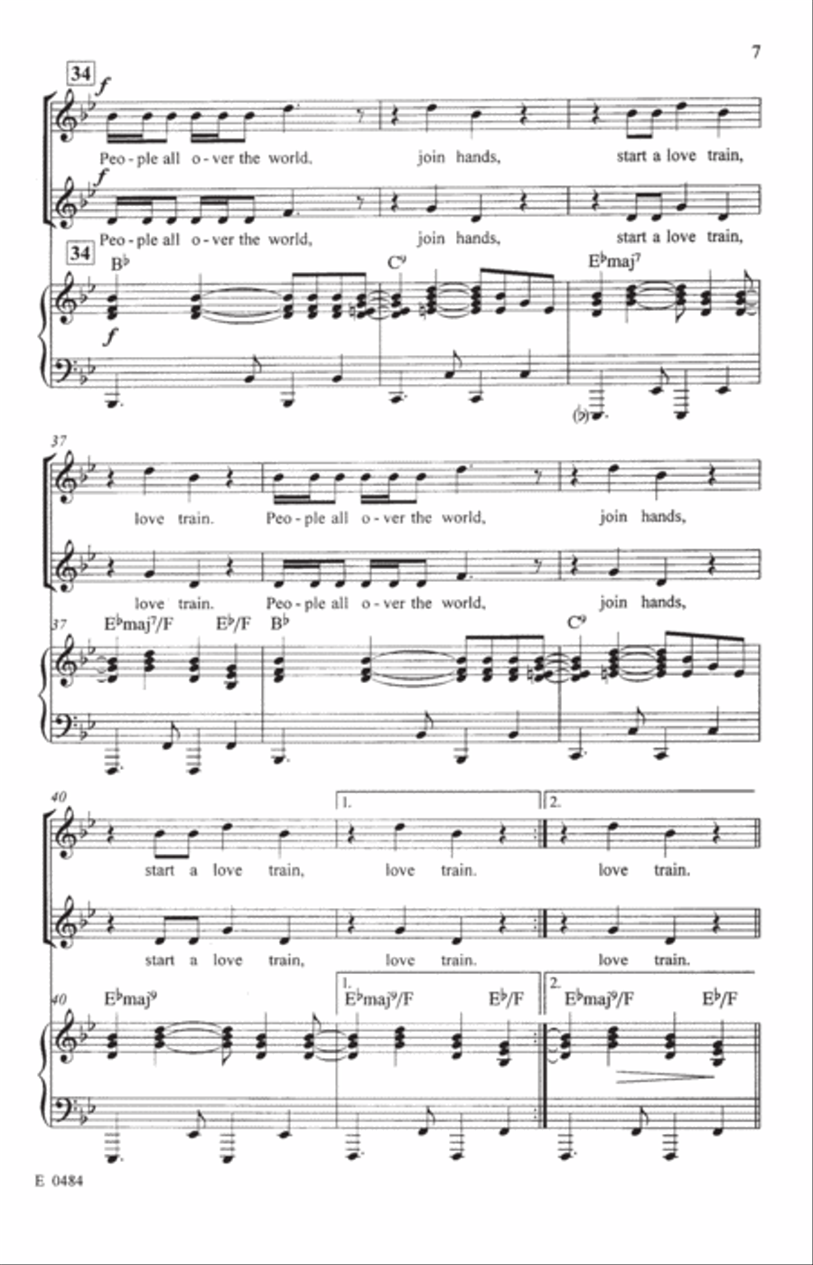 Put A Little Love In Your Heart (with Love Train) 2-Part scores gallery preview page 5