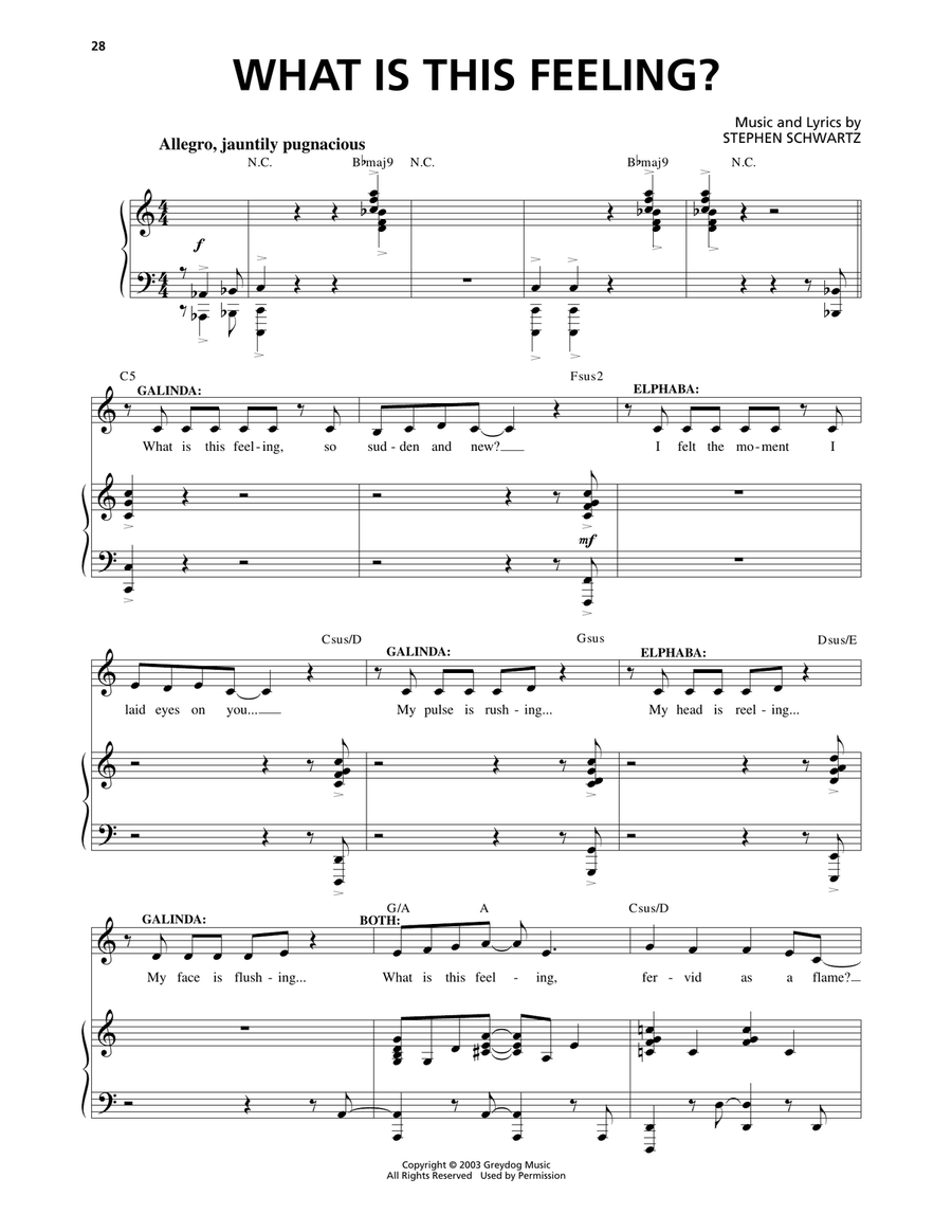 What Is This Feeling? (from Wicked) Piano scores gallery preview page 1