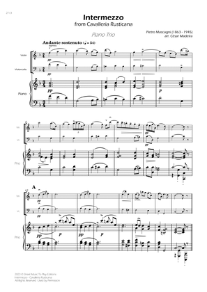 Intermezzo from Cavalleria Rusticana - Piano Trio (Full Score) - Score Only