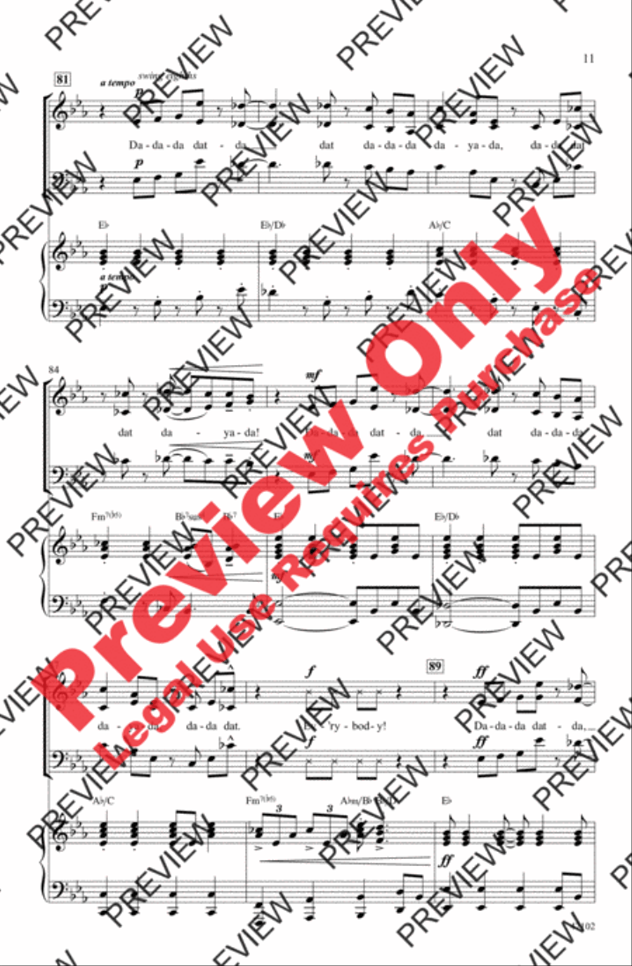 You'll Be Back 4-Part scores gallery preview page 11