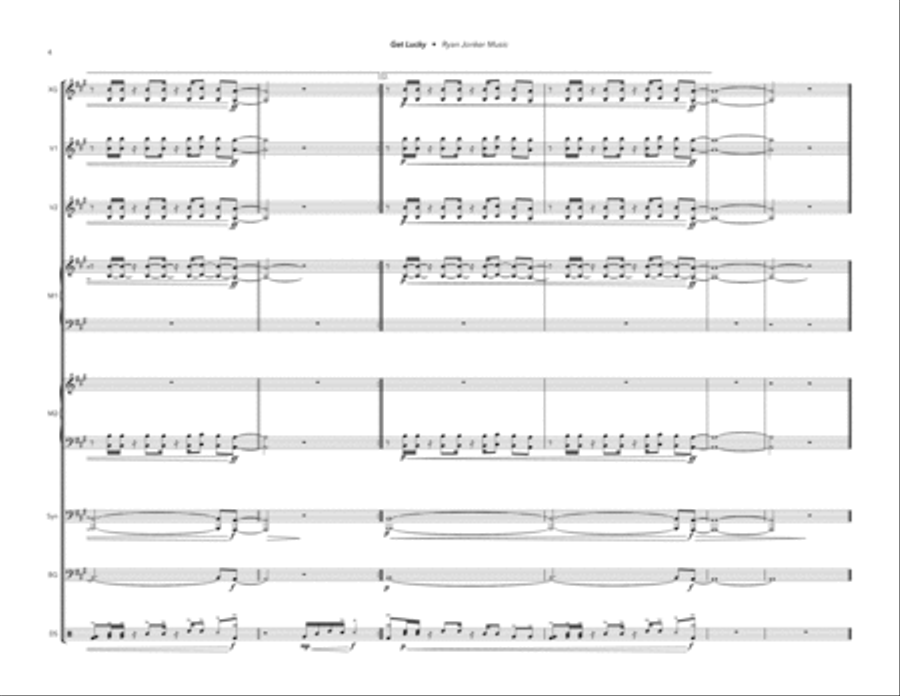 Get Lucky Percussion Ensemble scores gallery preview page 5