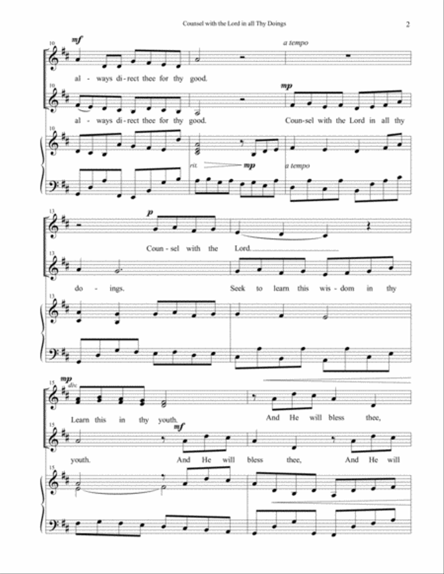 Counsel with the Lord in All Thy Doings - SSAA SSAA scores gallery preview page 3