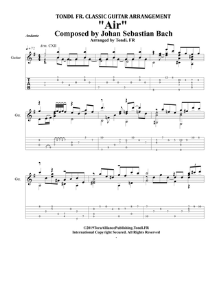 Air (J.S. Bach) - Guitar Solo Complete - Tondi. FR Version