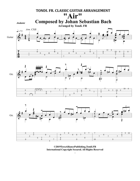 Air (J.S. Bach) - Guitar Solo Complete - Tondi. FR Version image number null