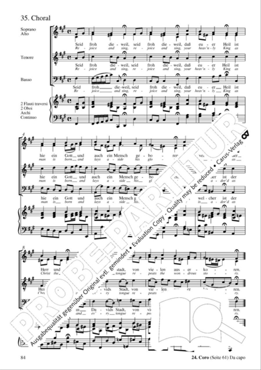 Christmas oratorio (Weihnachtsoratorium, Teile I-III) 4-Part scores gallery preview page 89