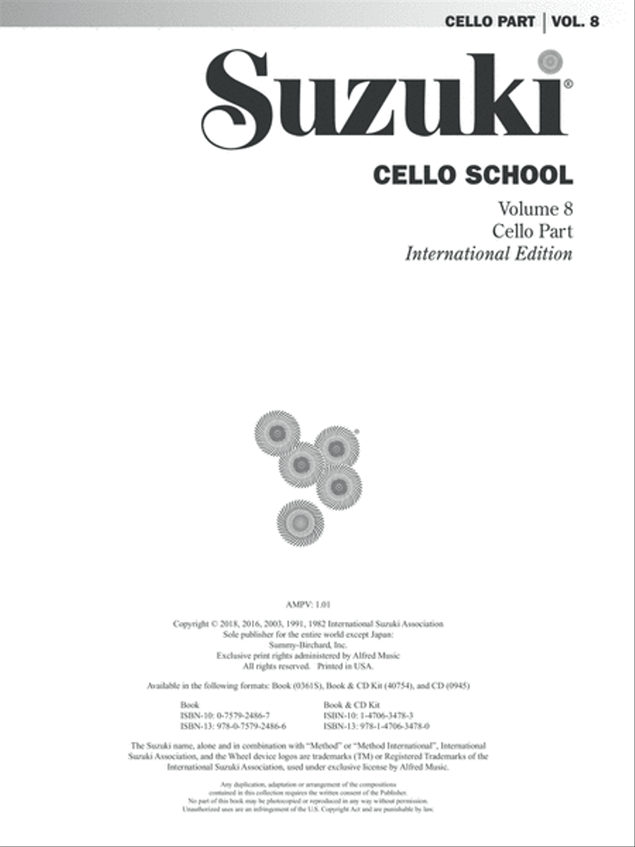 Suzuki Cello School, Volume 8 image number null
